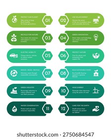 12 icon for Save Our Planet design template. World environment day
