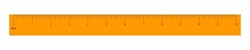 12 Inches Or 1 Foot Orange Ruler Isolated On White Background. Math Or Geometric Tool For Distance, Height Or Length Measurement With Markup And Numbers. Vector Flat Illustration.