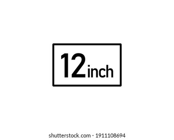 12 inches icon vector illustration, 12 inch size