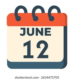 12 june calendar vector on white background
Vector calendar with date - Powered by Shutterstock - Get 15% off with code: PIKWIZARD15
