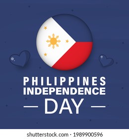 12 june, Philippines Independence Day. Card, banner, poster, background design. Vector illustration.