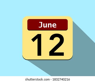 12 June - Vector art of an icon of a calendar