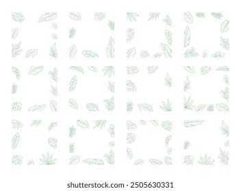 12 Leaves Simple Background Set