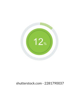 12 % Ladung. 12% Kreisdiagramme Infografik Vektor, 12% bereit für Web-Design ux-ui.
