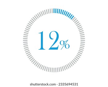 12% Loading. 12% circle diagrams Infographics vector, Percentage ready to use for web design.
