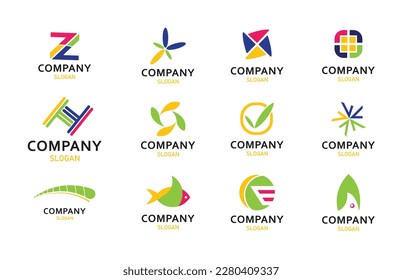 12 Logo concept vector design