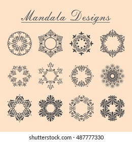 12 Mandala Designs available in vector/illustration