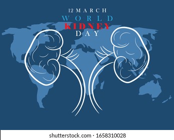 12 march world kidney day.vector illustration.