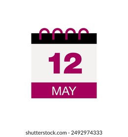 12 may calendar date icon vector eps