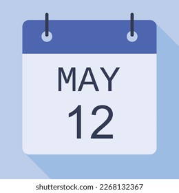 12 May Calendar, Vector Calendar.