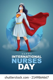 12 May. happy International Nurse Day background. full size of nurse`s uniform. Vector illustration design