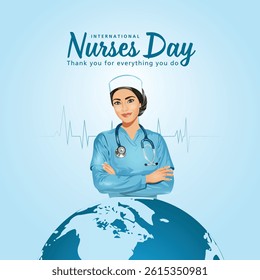 12 May. happy International Nurse Day background. Creative Vector illustration design. thank you nurses.