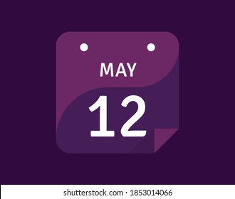 Icono del 12 de mayo Icono del Vector de calendario único día