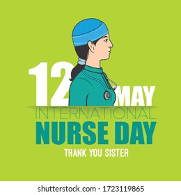 12 May, International nurse Day. this is a typography of International nurse Day.