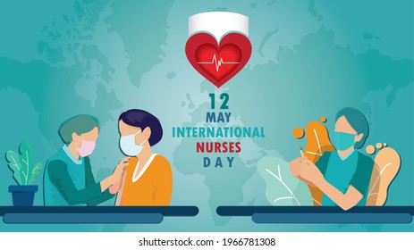 12 May. International Nurse Day background and illustration.