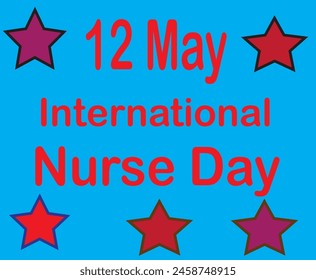 12 May International Nurse Day in design and Star in Design and Yellow Colour Background in design