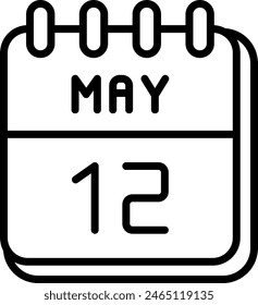12 May Vector Line Icon Design