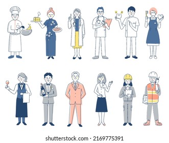 12 men and women from people of different professions