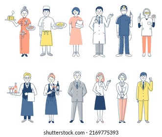 12 men and women from people of different professions