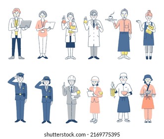 12 men and women from people of different professions