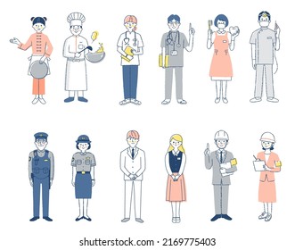 12 men and women from people of different professions