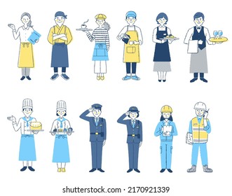 12 men and women from people of different professions