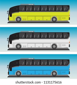 12 Meter Bus Vector in Blue sky Bacground
