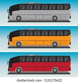 12 Meter Bus Vector in Blue sky Bacground