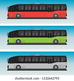 12 Meter Low floor Bus Vector in Blue sky Bacground