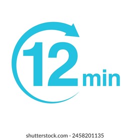 12 minute arrow timer icon vector illustration eps