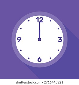 12 Minuten Analoges Uhrsymbol, weißer Hintergrund .