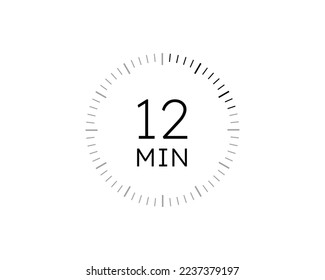 12 minutes timers Clocks, Timer 12 min icon vector