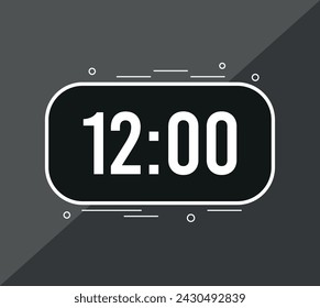 12 minutes. Vector clock counting time. Timer to set minutes