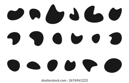 12 Moderne Flüssigkeit unregelmäßige Blobform abstrakte Elemente Grafik flachen Stil Design Fluid Vektor Illustration Set.
