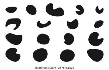 12 Moderne Flüssigkeit unregelmäßige Blobform abstrakte Elemente Grafik flachen Stil Design Fluid Vektor Illustration Set.