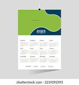 12 month 2023 wall vector calendar design for any kind of use