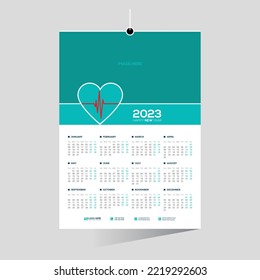 12 month 2023 wall vector calendar design for any kind of use