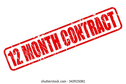 12 MONTH CONTRACT red stamp text on white