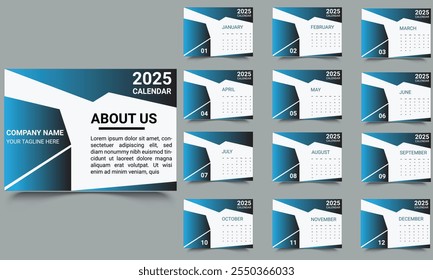 12 month corporate calendar template for 2025