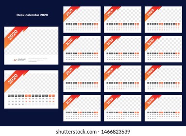 12 month desk calendar 2020 template
design 