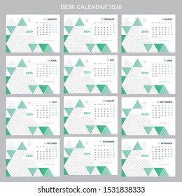 12 month desk calendar 2020 template 