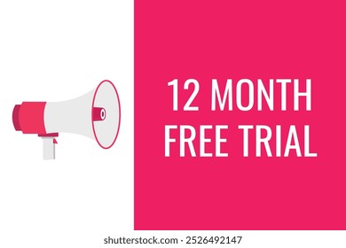 12 month free trial banner design. 12 months free banner background
