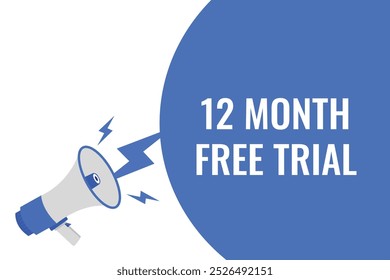 12 month free trial banner design. 12 months free banner background
