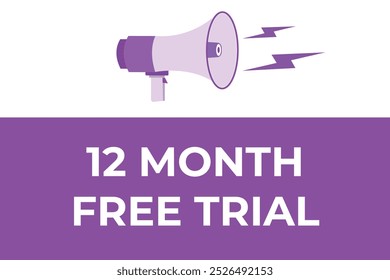 12 month free trial banner design. 12 months free banner background
