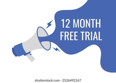 12 month free trial banner design. 12 months free banner background
