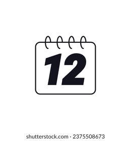 icono de 12 meses con calendario, vector