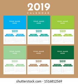 12 month multiple calendar design / Table calendar design