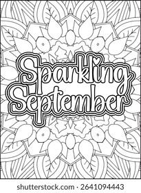 12 Month Name Quote Coloring Page. Monthly Name Motivational Quote Coloring Page