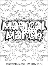 12 Month Name Quote Coloring Page. Monthly Name Motivational Quote Coloring Page