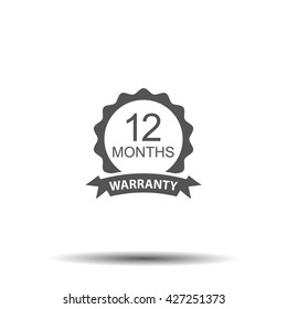 12 Months And Lifetime Warranty Label Or Seal Flat Icon